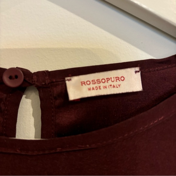 ROSSOPURO silk blouse burgundy XL - Picture 5 of 7